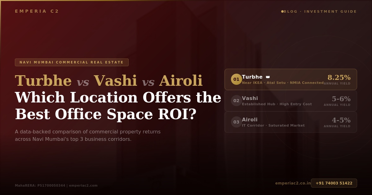 Turbhe vs Vashi vs Airoli: Which Navi Mumbai Location Offers the Best Office Space ROI?